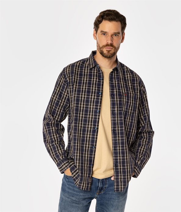 Koszula regular w kratę WILL 9306 NAVY INDIGO