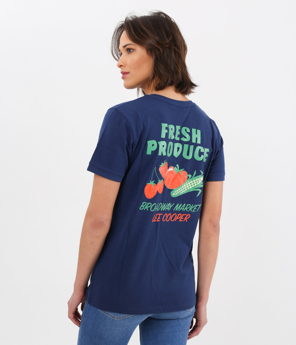 T-shirt unisex z dużym nadrukiem na plecach UNI FRESH 3933 MEDIEVAL BLUE