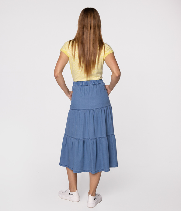 Swobodna spódnica z guzikami z przodu NAWA 0815 LIGHT STONE