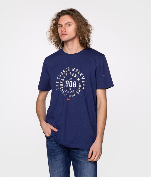 T-shirt z nadrukiem BRAND6 6010 MEDIEVAL BLUE