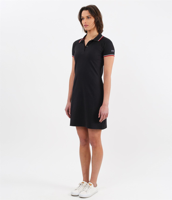 Sukienka z kołnierzykiem LAURA 9980 BLACK