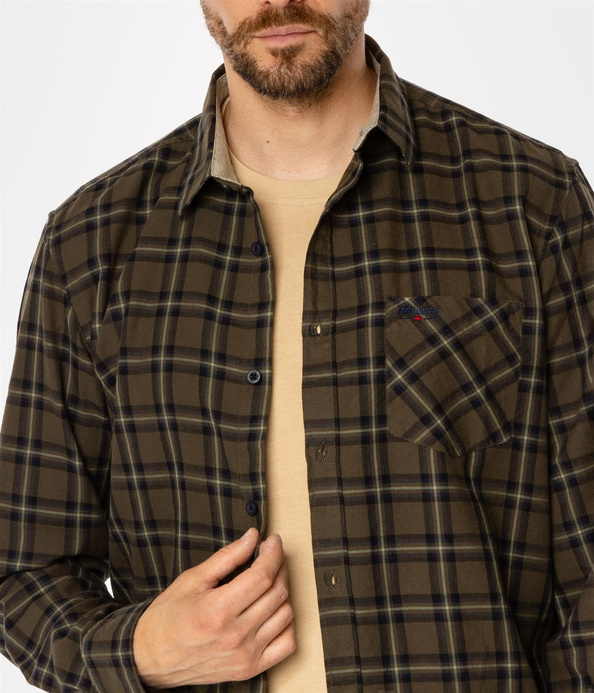 Koszula męska regular w kratę SCOTT 5317 SPAGNUM