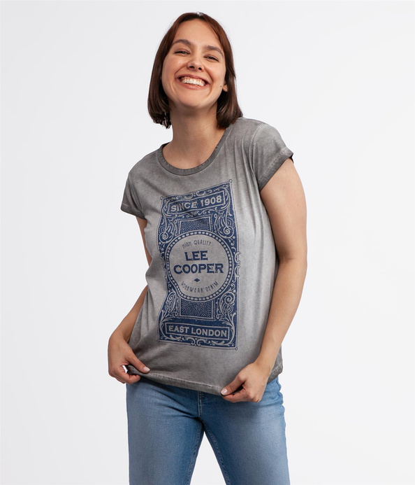 T-shirt indywidualnie barwiony z nadrukiem VINTAGE2 6060 GREY