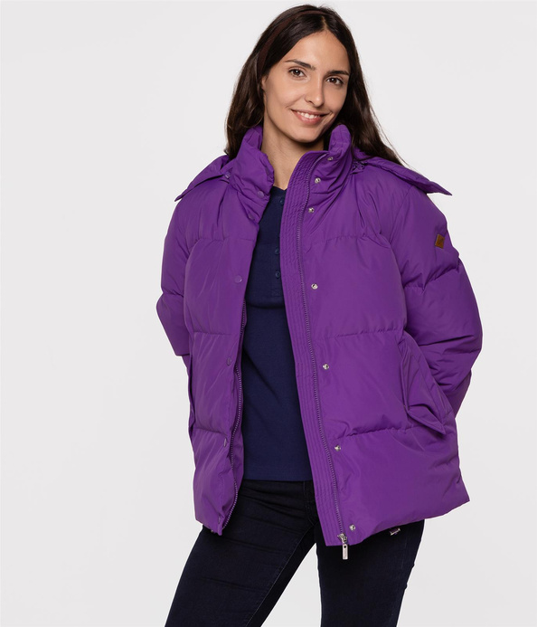 Puchowa kurtka z kapturem LINDA 4600 AMARANT PURPLE