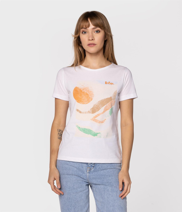 T-shirt z nadrukiem ZOE 4909 WHITE