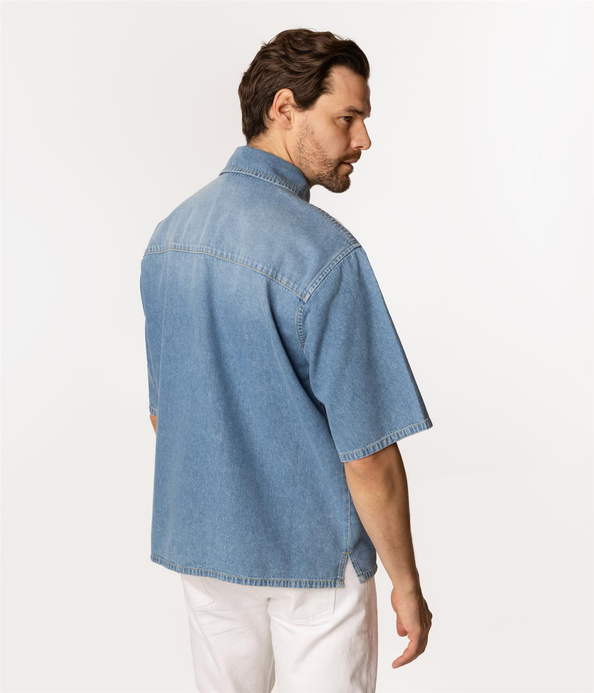 Jeansowa koszula męska SILVES 3165 DOUBLE STONE