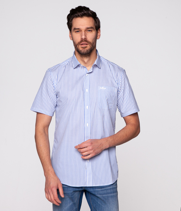 Koszula męska slim w paski RALPH2 2467 SKY BLUE