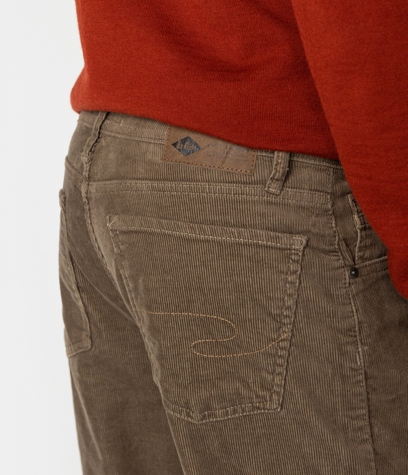 Sztruksowe spodnie straight RICKY 1201 BEIGE