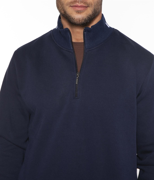 Bluza męska ze stójką i zapięciem pod szyją EMILIO 9295 DRESS BLUE