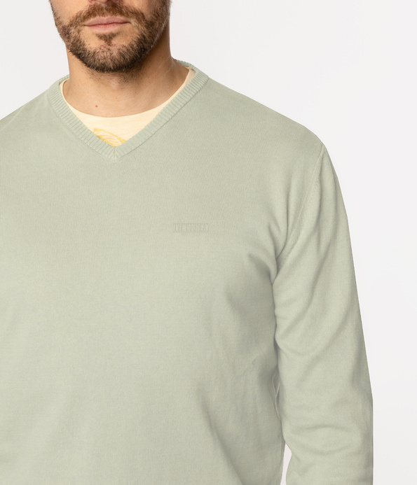 Sweter z bawełny organicznej ADAM ORGANIC CAMEO GREEN