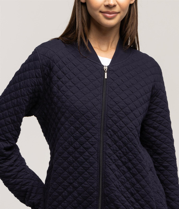 Pikowana bluza rozpinana ze stójką RENA 9881 NAVY BLAZER