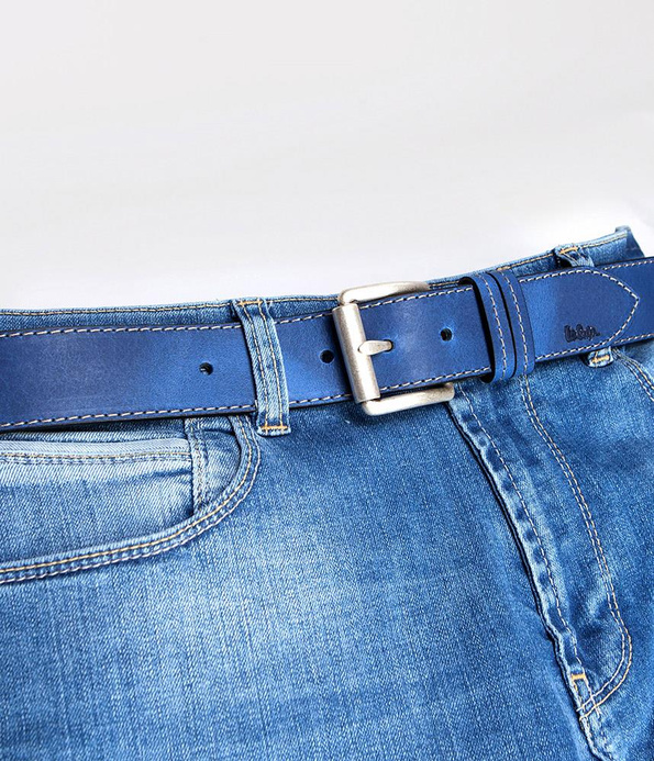 Skórzany pasek LCJ81 NAVY