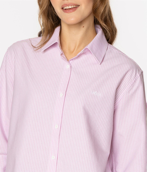 Bawełniana koszula damska regular z długim rękawem LINA OXFORD MARYS ROSE