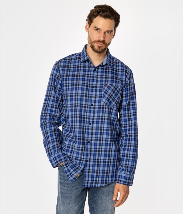 Koszula męska regular w kratę SCOTT 5751 CORONET BLUE