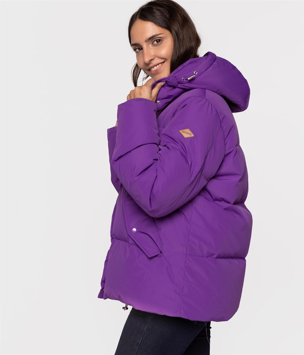 Puchowa kurtka z kapturem LINDA 4600 AMARANT PURPLE