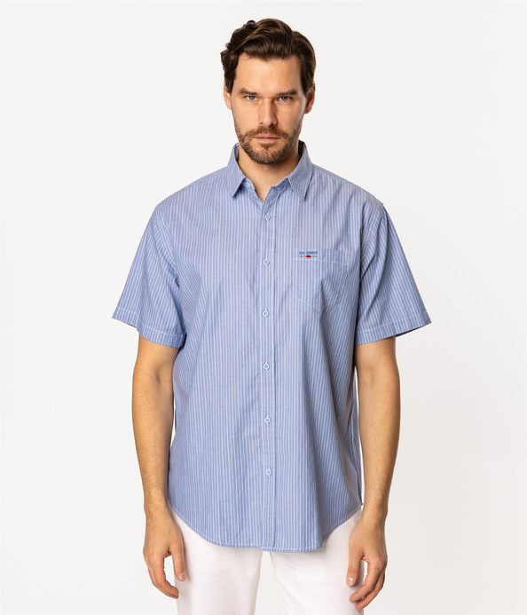 Koszula męska comfort z krótkim rękawem WILSON2 1112 BLUE