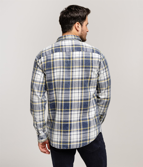 Koszula męska regular z długim rękawem WILL 2109 YELLOW INDIGO