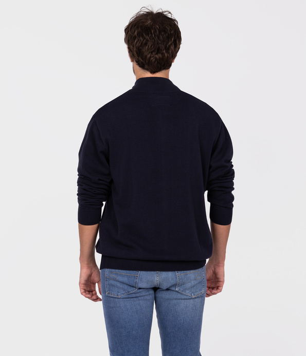 Rozpinany sweter ze stójką FARO 4380 NAVY