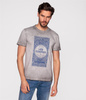 T-shirt slim z brandowanym nadrukiem VINTAGE2 6060 GREY