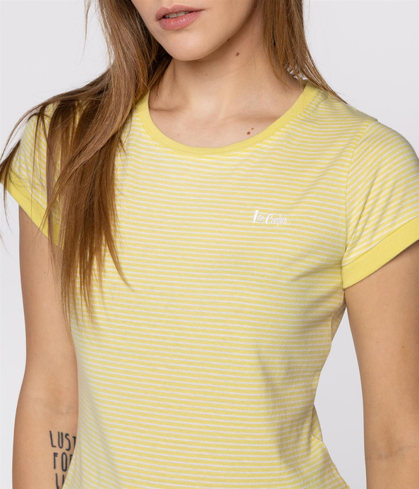 Dopasowany t-shirt w poziome paski ALINE 6040 ENDIVE