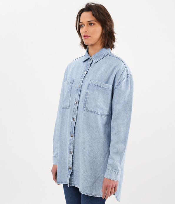 Koszula jeansowa oversize DARIA 1398 LIGHT BLUE
