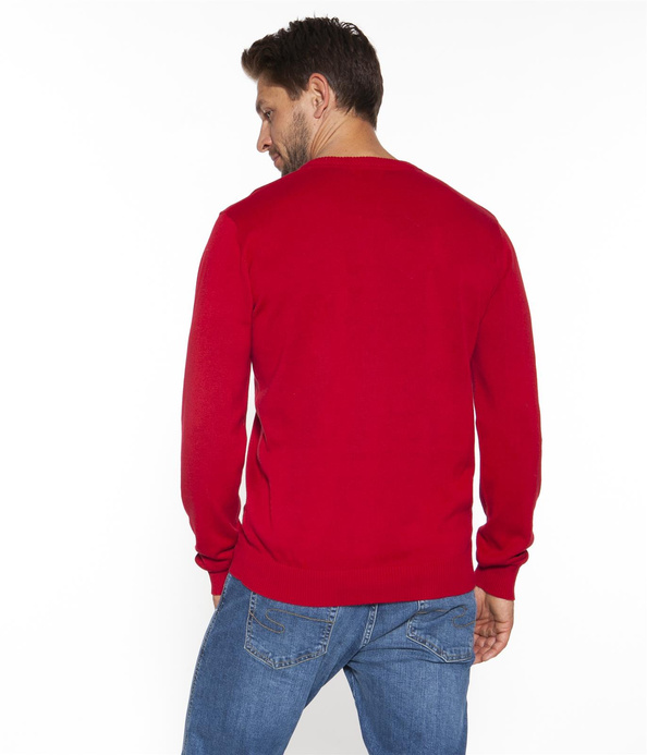 Sweter męski z bawełny organicznej ADAM ORGANIC RED