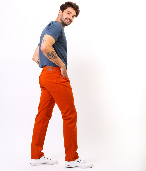 Niedenimowe spodnie męskie LC7504 2525 APRICOT ORANGE