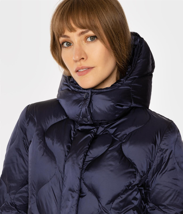 Puchowa kurtka damska z odpinanym kapturem MIRANDA 4617 DRESS BLUE