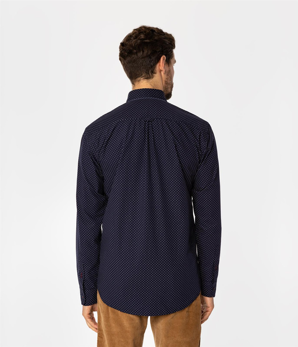 Koszula regular z mikroprintem REY 52MP NAVY