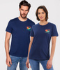 T-shirt unisex z dużym nadrukiem na plecach UNI FRESH 3933 MEDIEVAL BLUE