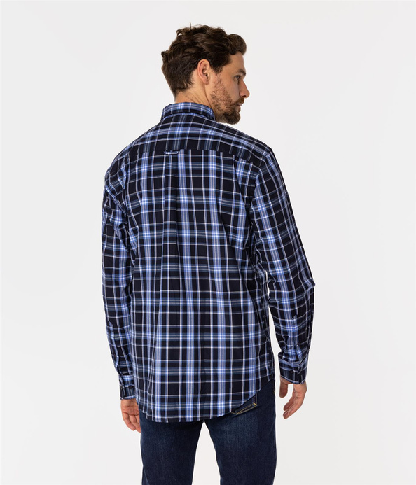 Koszula męska comfort w kratę NEW TENBY 05KZ BLUE