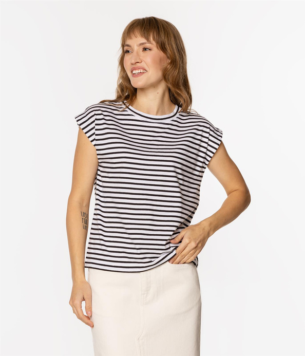 T-shirt damski w paski LOLA 4160 NAVY