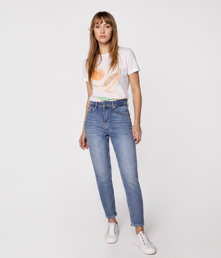 Jeansy damskie mom jeans MATEA 9840 BRUSHED USED