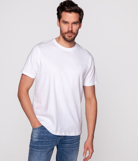 Klasyczny t-shirt z haftowanym logo OBUTCH 3875 WHITE
