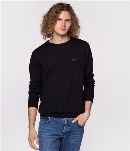 Sweter z bawełny organicznej ANDY ORGANIC BLACK