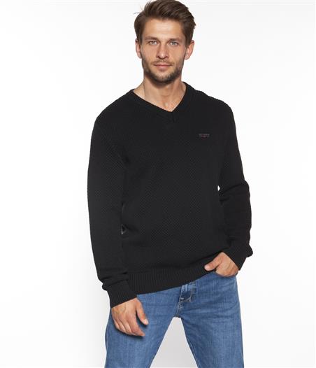 Sweter z bawełny organicznej VIBEL ORGANIC BLACK