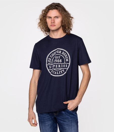 T-shirt z nadrukiem BRAND8 8010 DRESS BLUE