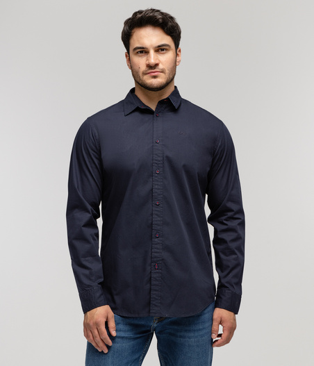 Koszula męska regular z długim rękawem REY 02ZG NAVY