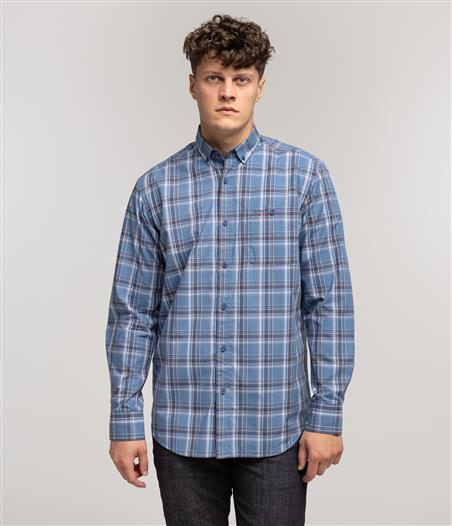 Koszula męska comfort z długim rękawem NEW TENBY 27ZK BLUE