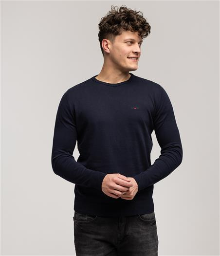 Sweter z bawełny organicznej ANDY ORGANIC NAVY
