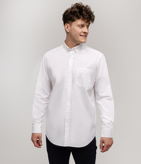 Koszula męska comfort z długim rękawem NEW TENBY 01ZG WHITE