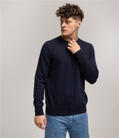 Sweter z jagnięcej wełny LONI MERA NAVY