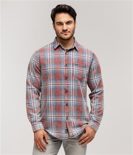 Koszula męska regular z długim rękawem WILL 2107 RED INDIGO