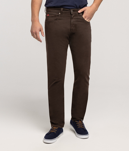 Niedenimowe spodnie męskie tapered LC7504 2025 BROWN