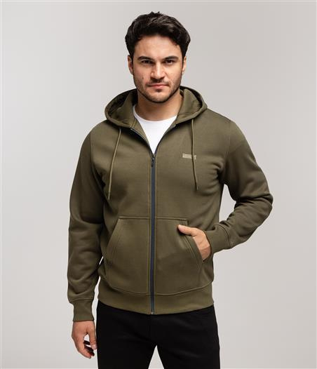 Bluza rozpinana z kapturem HUGH 5152 KHAKI