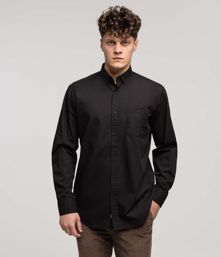 Koszula męska comfort z długim rękawem NEW TENBY 03ZG BLACK