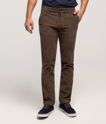 Spodnie męskie chino straight DREK 4161 FUNGI