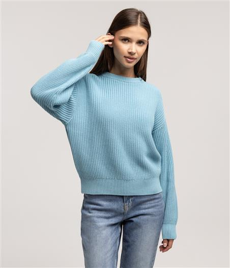 Sweter z bawełny organicznej YANA ORGANIC MILKY BLUE