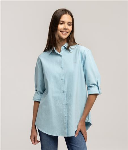Koszula damska oversize LINA OXFORD MILKY BLUE
