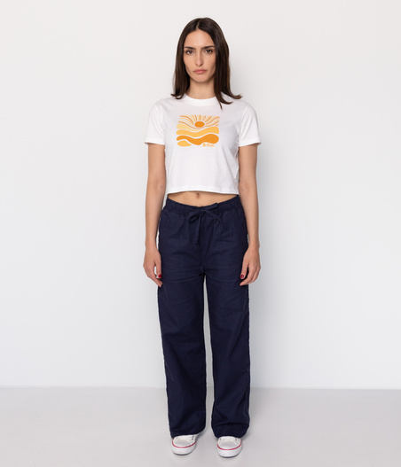 Lniane spodnie damskie LIANA 3600 NAVY BLAZER